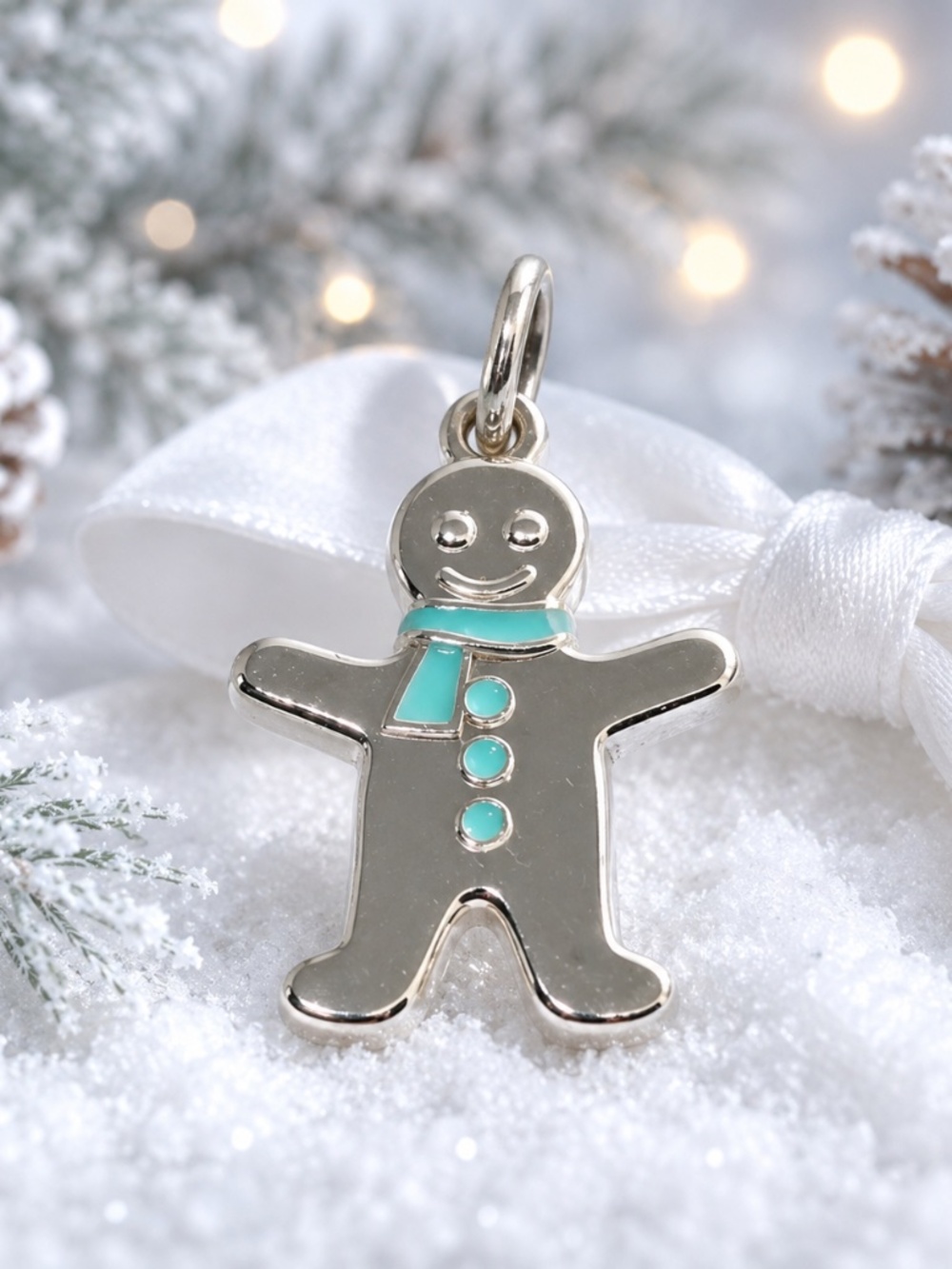 Tiffany & Co  Gingerbread Man  Charm 925 silver excellent condition retired